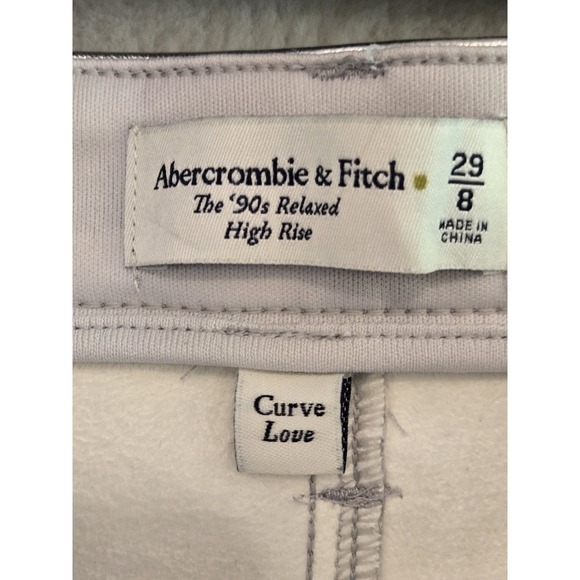 Abercrombie & Fitch  90's Relaxed High Rise Shiny Silver Pants‎ 29/8 Womens  8 - Picture 8 of 15